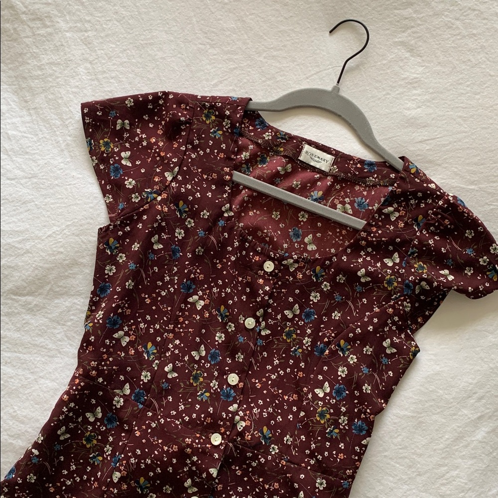 Rosemary Short Sleeve Button Down Tie Back Dress